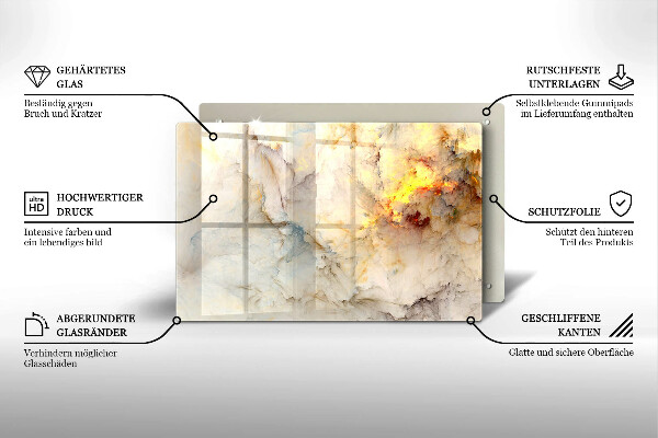 Abdeckung induktionskochfeld Marmorstruktur mit Gold