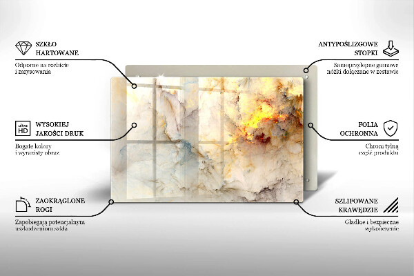 Abdeckung induktionskochfeld Marmorstruktur mit Gold