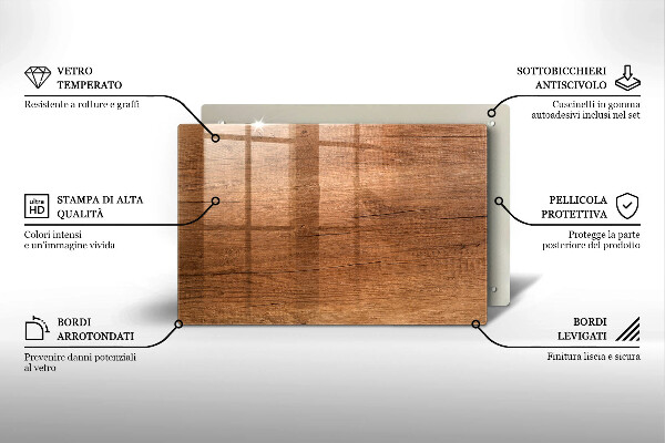 Herdabdeckung Holzstruktur