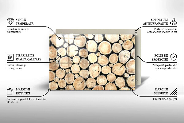 Herdabdeckung Baumstämme aus Holz