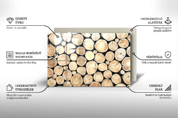 Herdabdeckung Baumstämme aus Holz