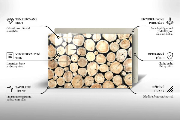 Herdabdeckung Baumstämme aus Holz
