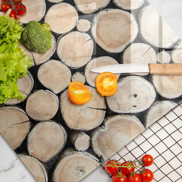 Herdabdeckung Baumstämme aus Holz