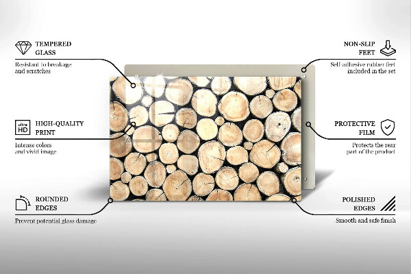 Herdabdeckung Baumstämme aus Holz