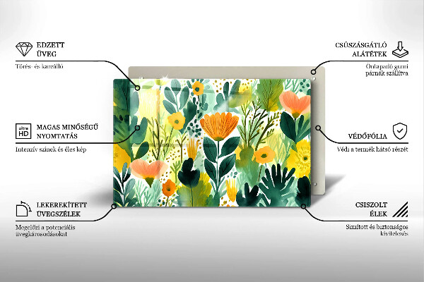 Abdeckung induktionskochfeld Bemalte Blumen