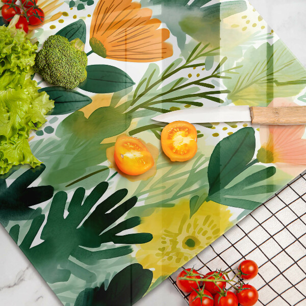 Abdeckung induktionskochfeld Bemalte Blumen