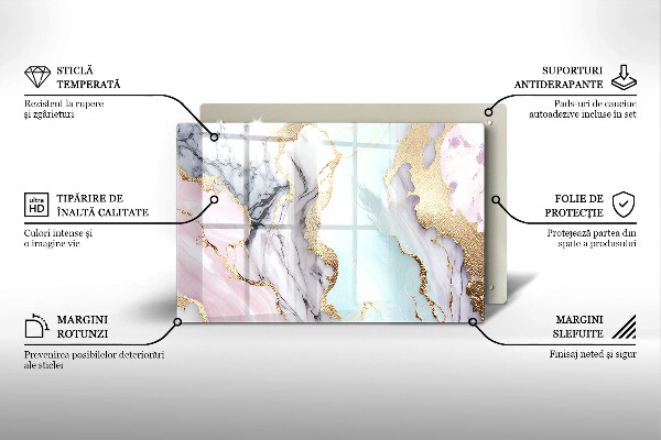 Abdeckung induktionskochfeld Pastellmarmor