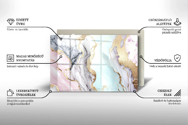 Abdeckung induktionskochfeld Pastellmarmor