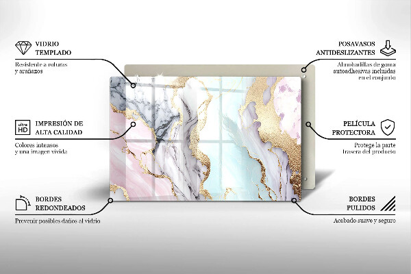 Abdeckung induktionskochfeld Pastellmarmor