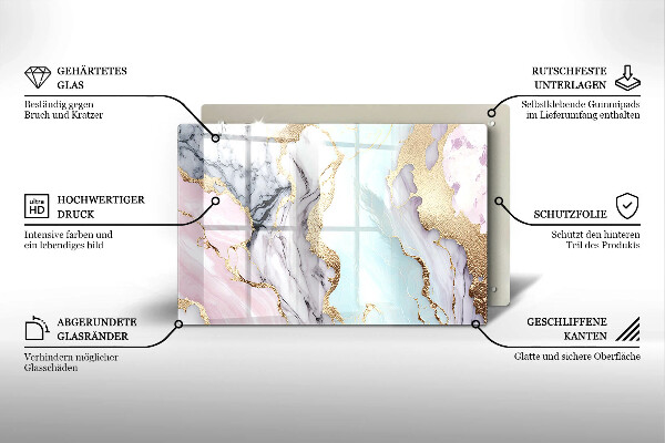 Abdeckung induktionskochfeld Pastellmarmor