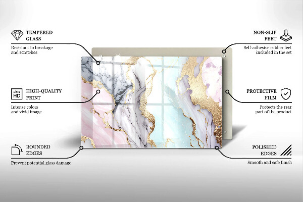 Abdeckung induktionskochfeld Pastellmarmor