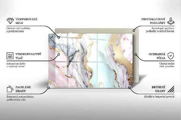 Abdeckung induktionskochfeld Pastellmarmor