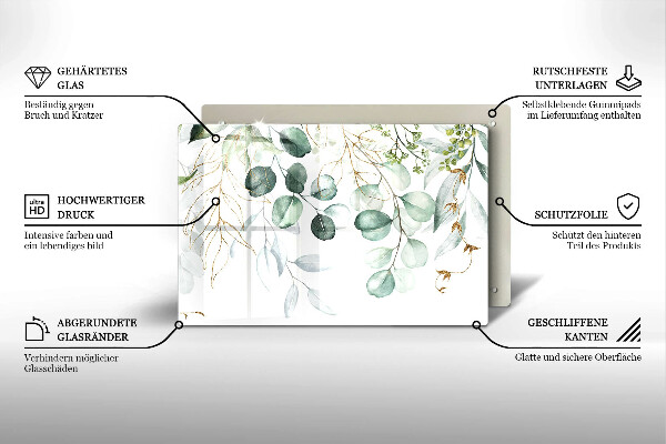 Abdeckung induktionskochfeld Bemalte Pflanzen