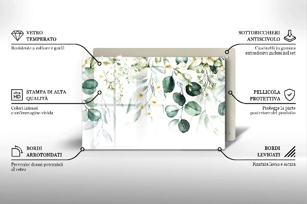 Abdeckung induktionskochfeld Aquarellpflanzen
