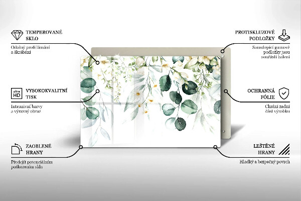 Abdeckung induktionskochfeld Aquarellpflanzen