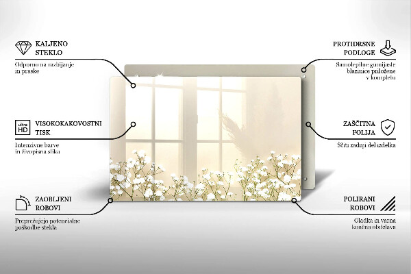 Abdeckung induktionskochfeld Gips-Boho-Blumen