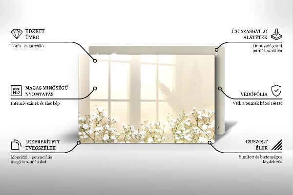 Abdeckung induktionskochfeld Gips-Boho-Blumen
