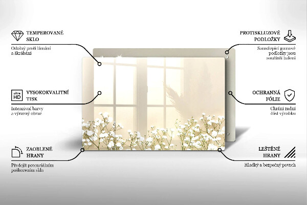 Abdeckung induktionskochfeld Gips-Boho-Blumen