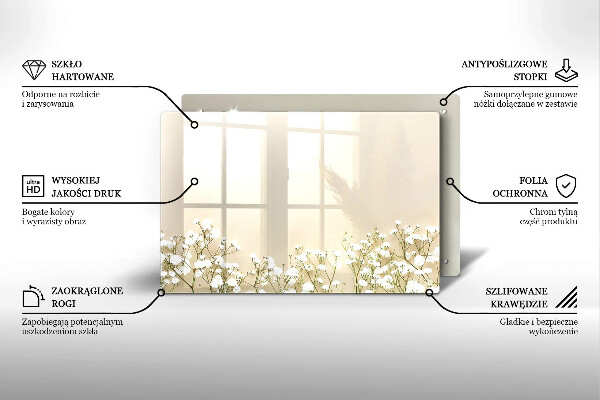 Abdeckung induktionskochfeld Gips-Boho-Blumen