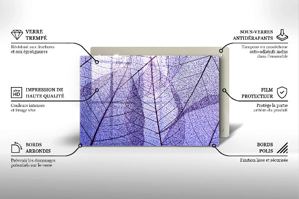 Herdabdeckung Blätter mit Adern