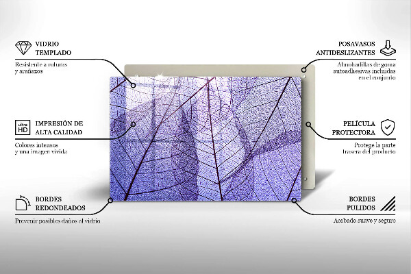 Herdabdeckung Blätter mit Adern