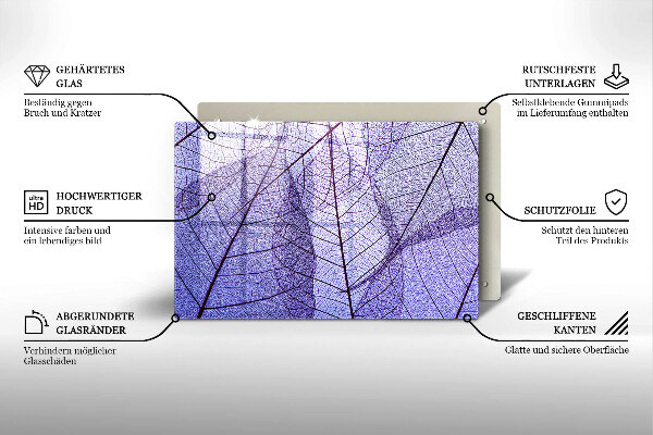 Herdabdeckung Blätter mit Adern