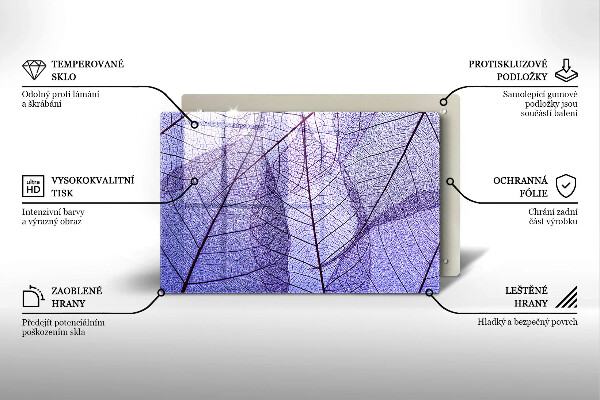 Herdabdeckung Blätter mit Adern