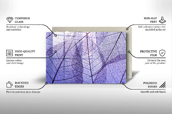 Herdabdeckung Blätter mit Adern