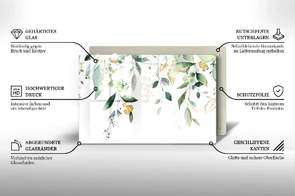 Herdabdeckung Aquarellblätter