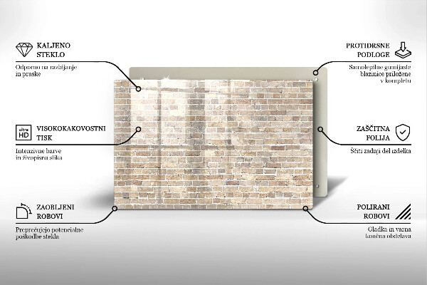 Herdabdeckung Helle Backsteinmauer