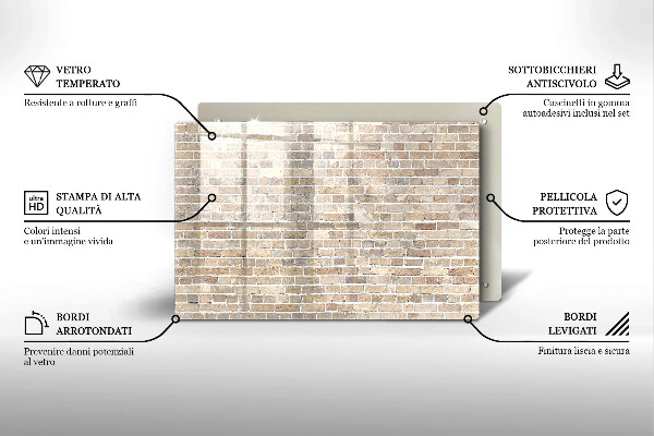 Herdabdeckung Helle Backsteinmauer
