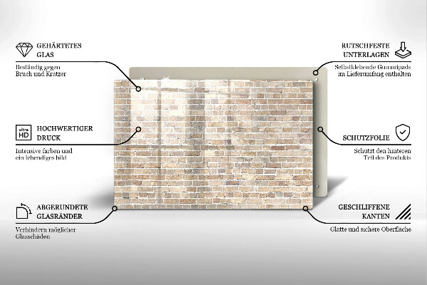 Herdabdeckung Helle Backsteinmauer