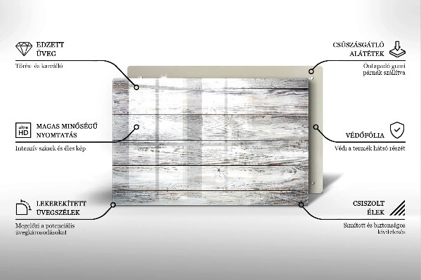 Herdabdeckung Helle Holzbretter