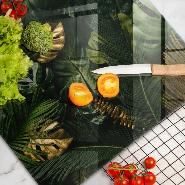 Herdabdeckung Goldene Monstera-Blätter