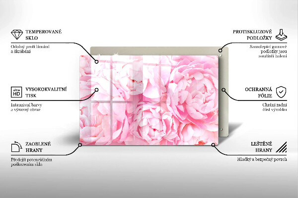 Herdabdeckung Zarte Pfingstrosen