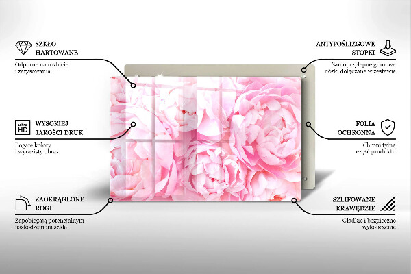 Herdabdeckung Zarte Pfingstrosen