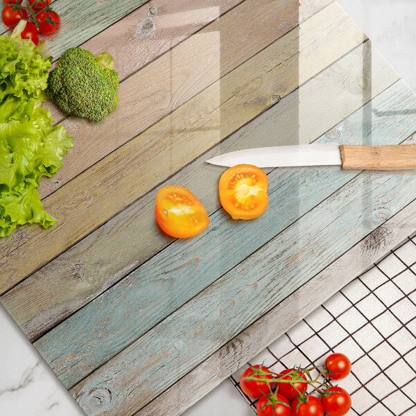 Herdabdeckung Bunte Vintage-Bretter