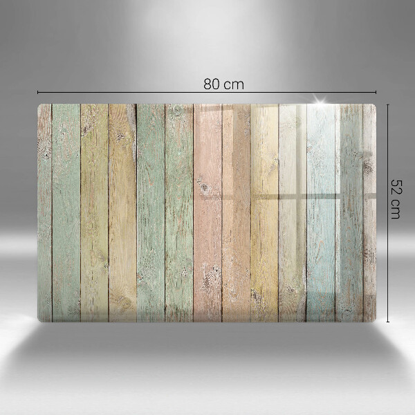 Herdabdeckung Bunte Vintage-Bretter