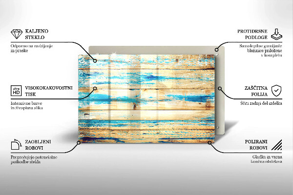 Herdabdeckung Retro-Holzbretter