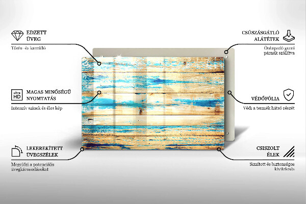 Herdabdeckung Retro-Holzbretter