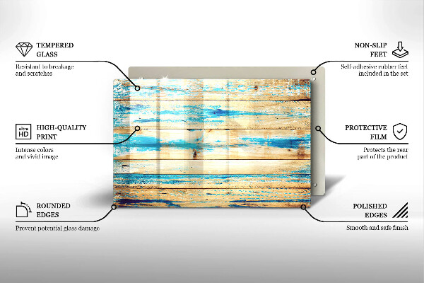 Herdabdeckung Retro-Holzbretter
