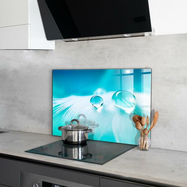 Küchenrückwand Fliesenspiegel Tau auf zarter Feder