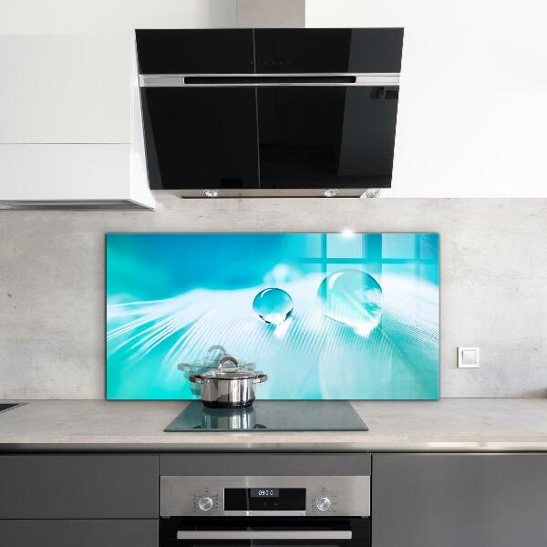 Küchenrückwand Fliesenspiegel Tau auf zarter Feder