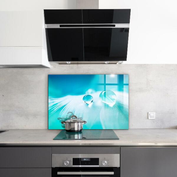 Küchenrückwand Fliesenspiegel Tau auf zarter Feder