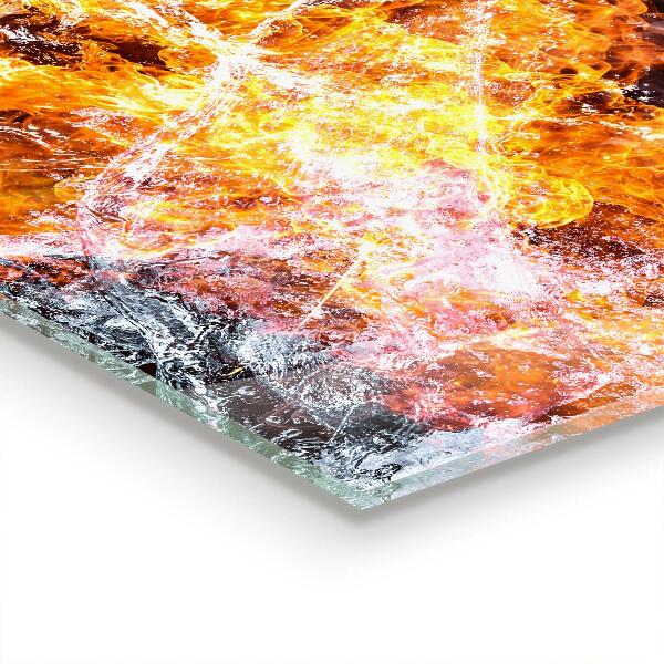Küchenrückwand Spritzschutz Der Kampf der Elemente Feuerwasser