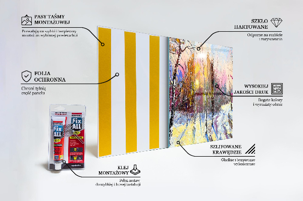 Küchenrückwand Spritzschutz Acrylgemälde im Winterpark