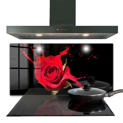 Küchenrückwand Spritzschutz Rote Rose abstrakt