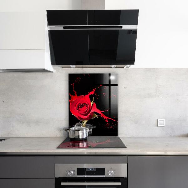 Küchenrückwand Spritzschutz Rote Rose abstrakt