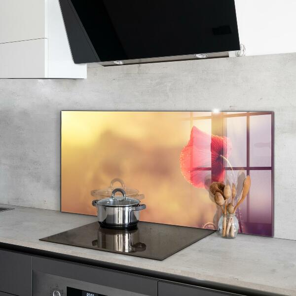 Küchenrückwand Spritzschutz Vintage Mohnpflanze