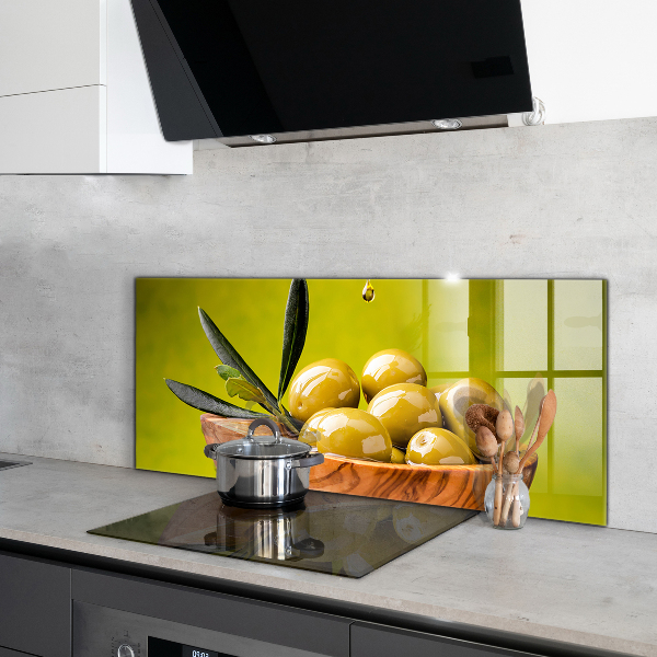 Küchenrückwand Spritzschutz Grüne frische Oliven